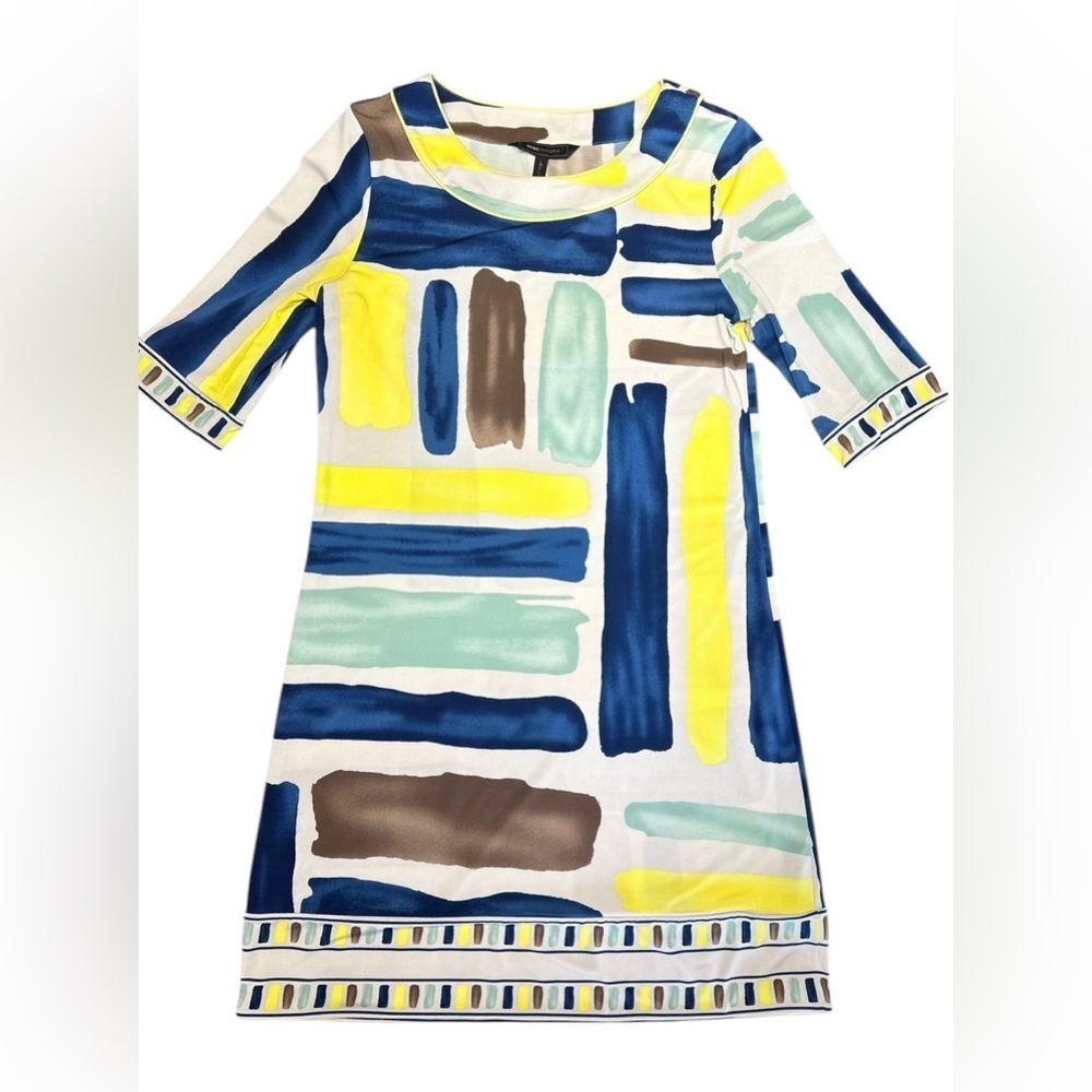 Women’s 3/4 Sleeve Colorful Striped Shift Dress - Size XS - Picture 5 of 10